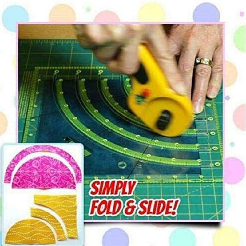 Acrylic Quilting Ruler 8x8 Inches DIY Arcs & Fan Quilt Circle Cutter Ruler