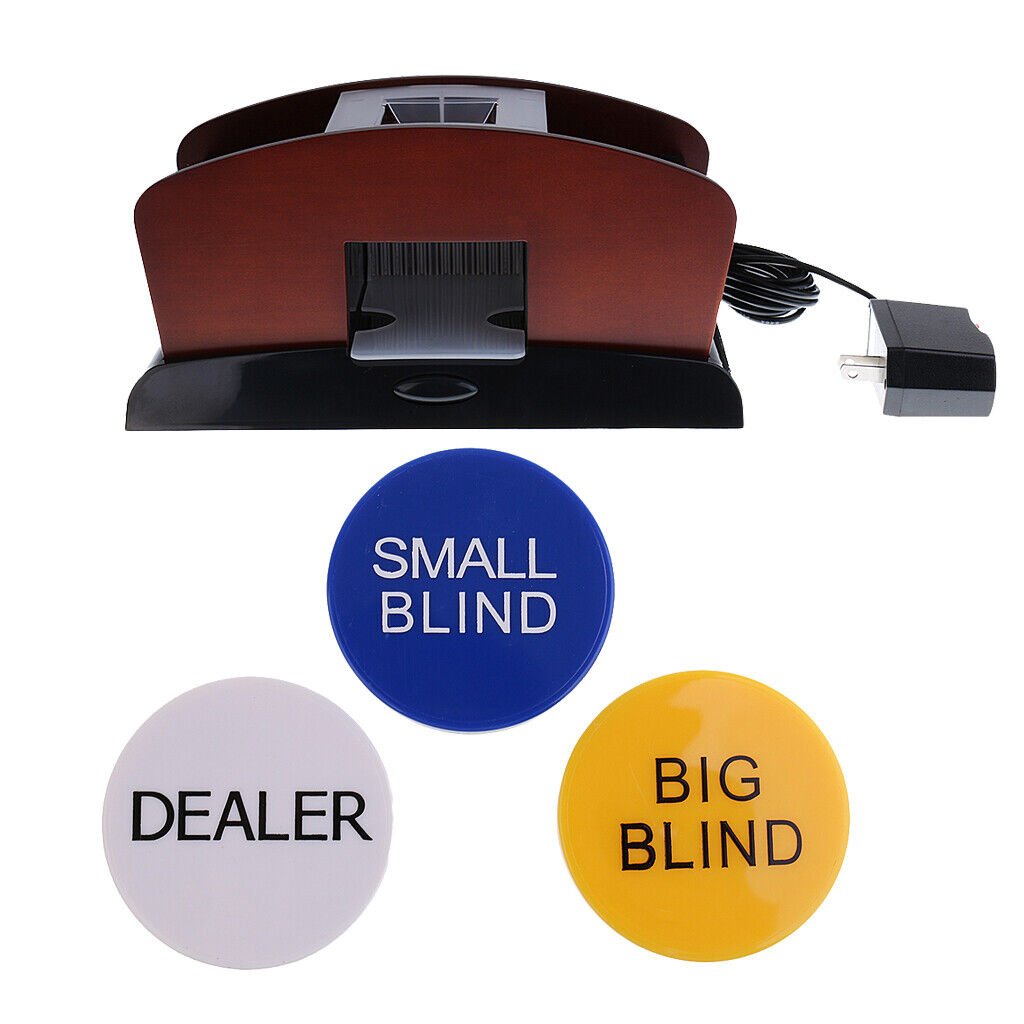 Wood Automatic Poker Card Shuffler Casino Playing Shuffling 2 Deck+Dealer #2