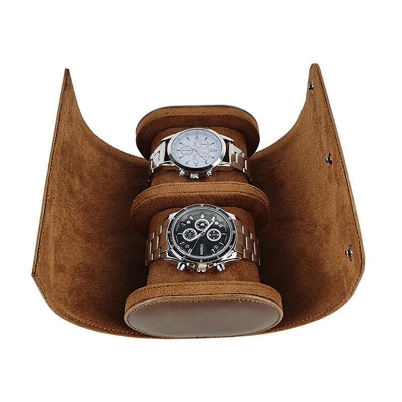 Luxury PU Leather Watch Storage Box Travel 2 Positions Watches Organizer Case