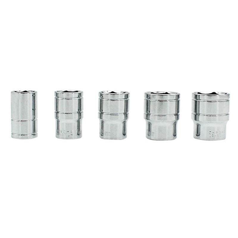 10 Pcs 1/2" Impact Shallow Socket Set with Storage Box Wrench Inluded Metric