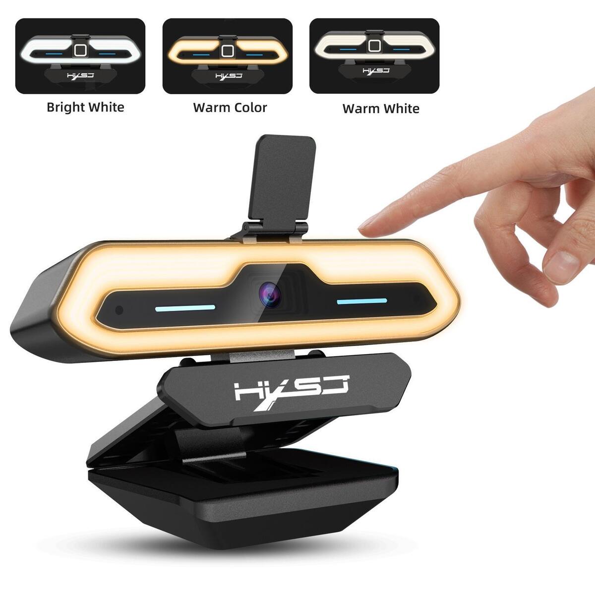 Full HD 1080P Webcam Noise Cancelling Adjustable Angle 60FPS USB Web Camera for