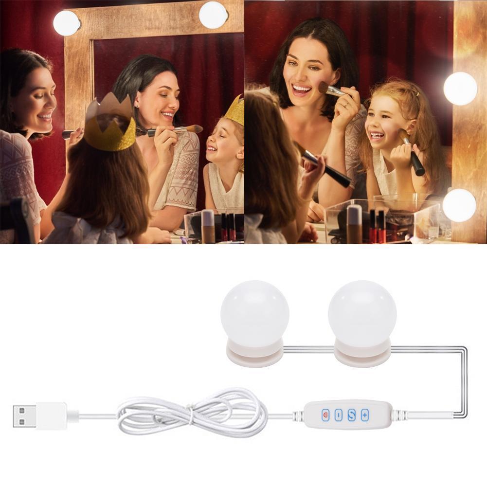 2pcs LED Makeup Mirror Light Bulb USB Dimmable Dressing Table Vanity Lamp