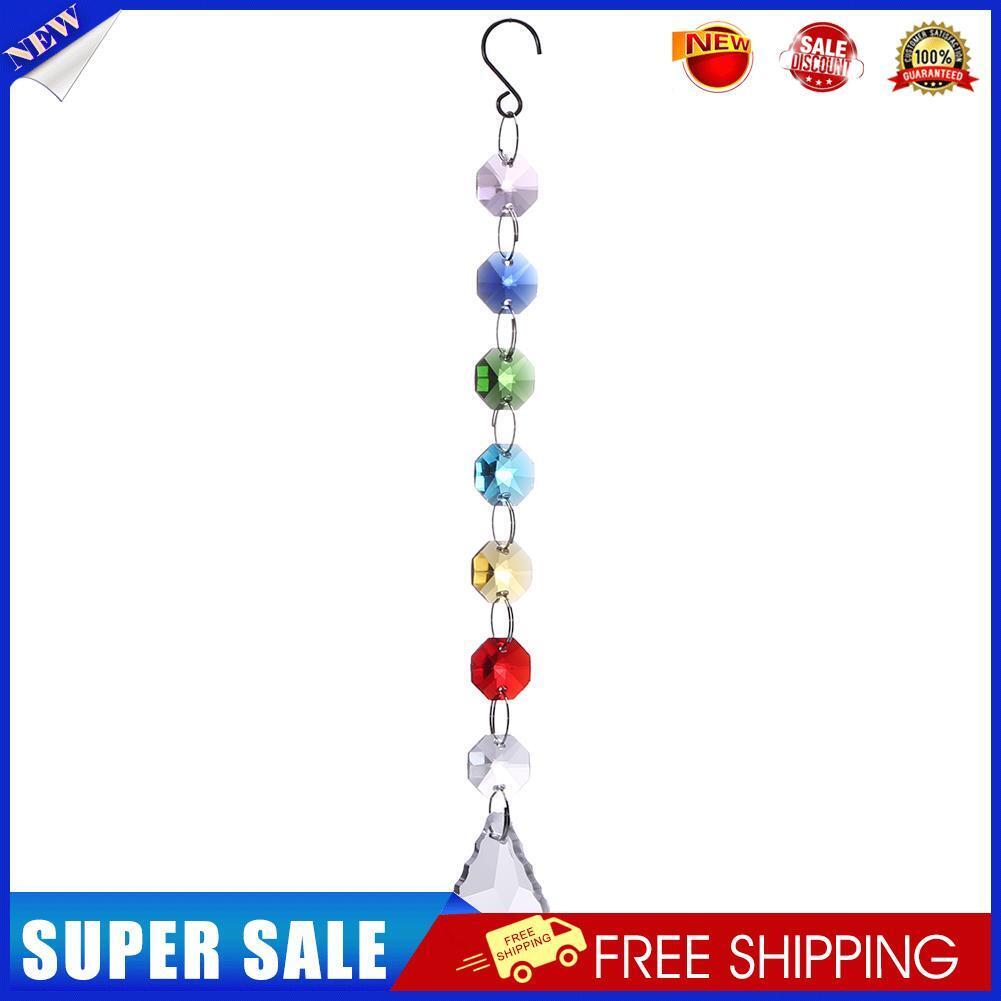 DIY Hang Light String Octagonal Beads Crystal  Maple Leaf Pendant