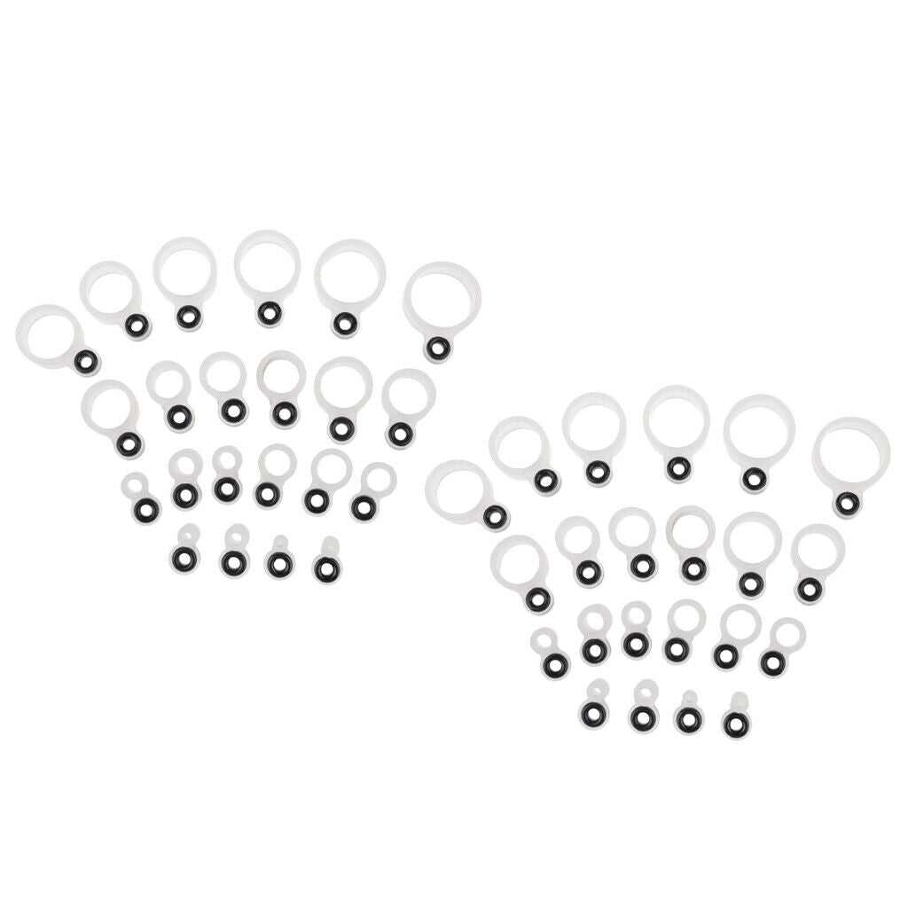 44pcs Silicone and  Fishing Rod Guides Repair Kit Rod  Rings