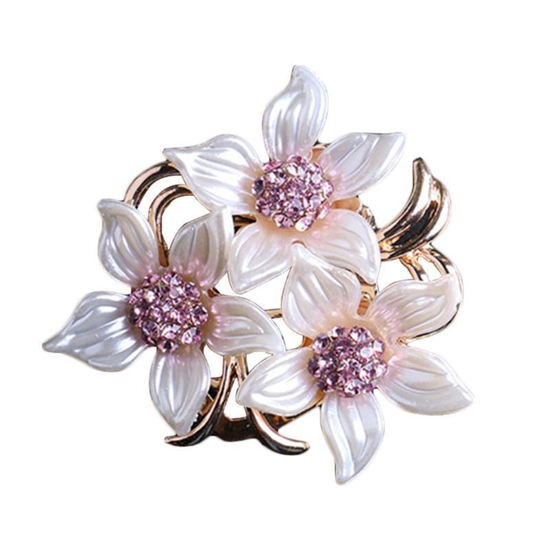 New Dual Purpose Alloy Simple Scarf Buckle Brooch Flower Shape Pin Women Ladies
