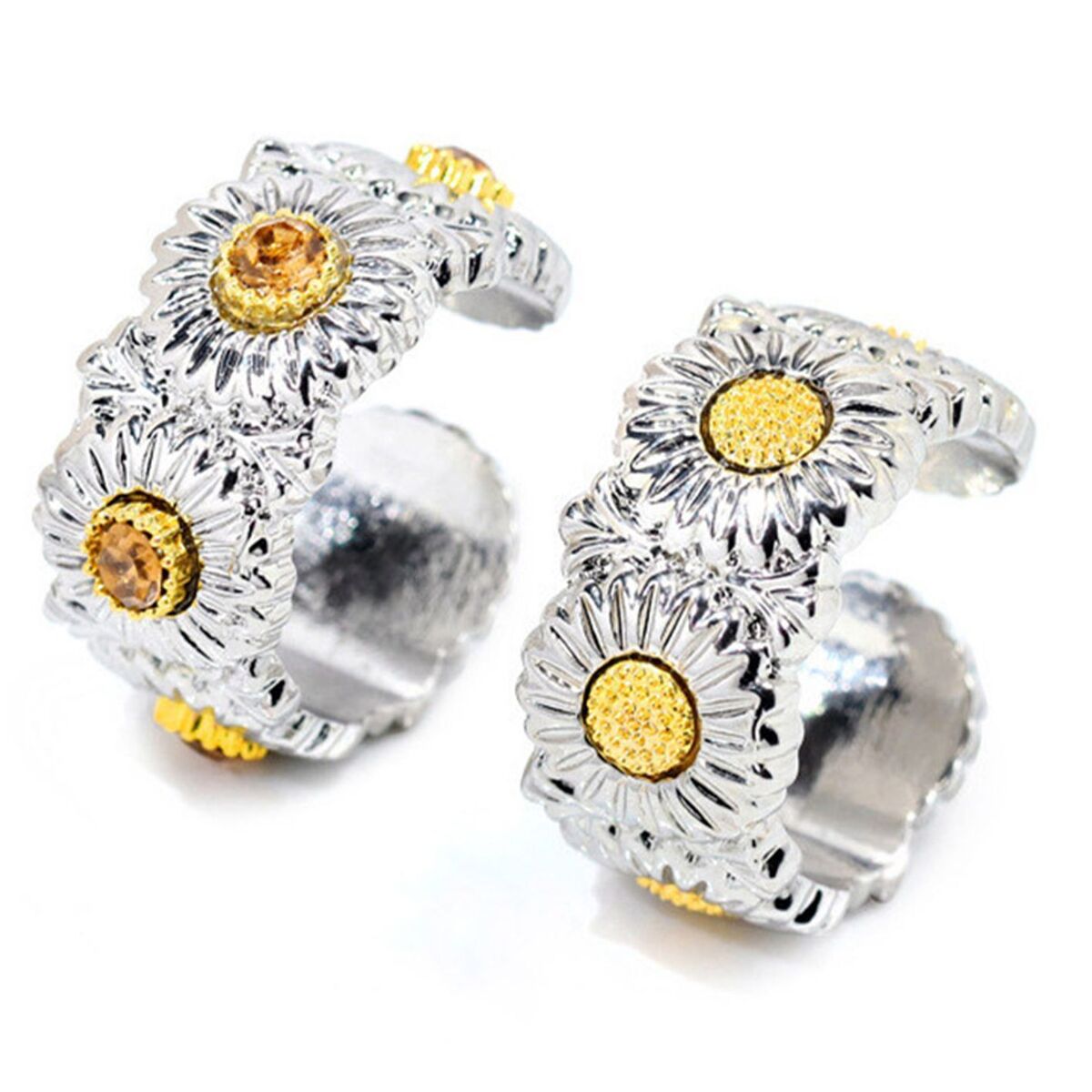 Adjustable Open Fashion Jewelry Rings For Women Wedding Daisy Rings Flower Ring