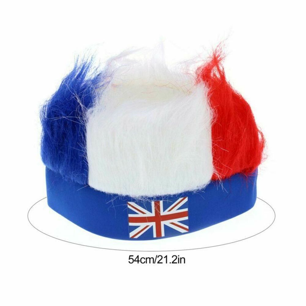 Dress Jubilee Hats Red White Blue Headband Wig Union Jack Flag Head Covers