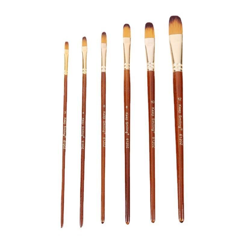 6 Pcs Nylon Hair Painting Brush Set Professional Painting Paintbrushes Kits