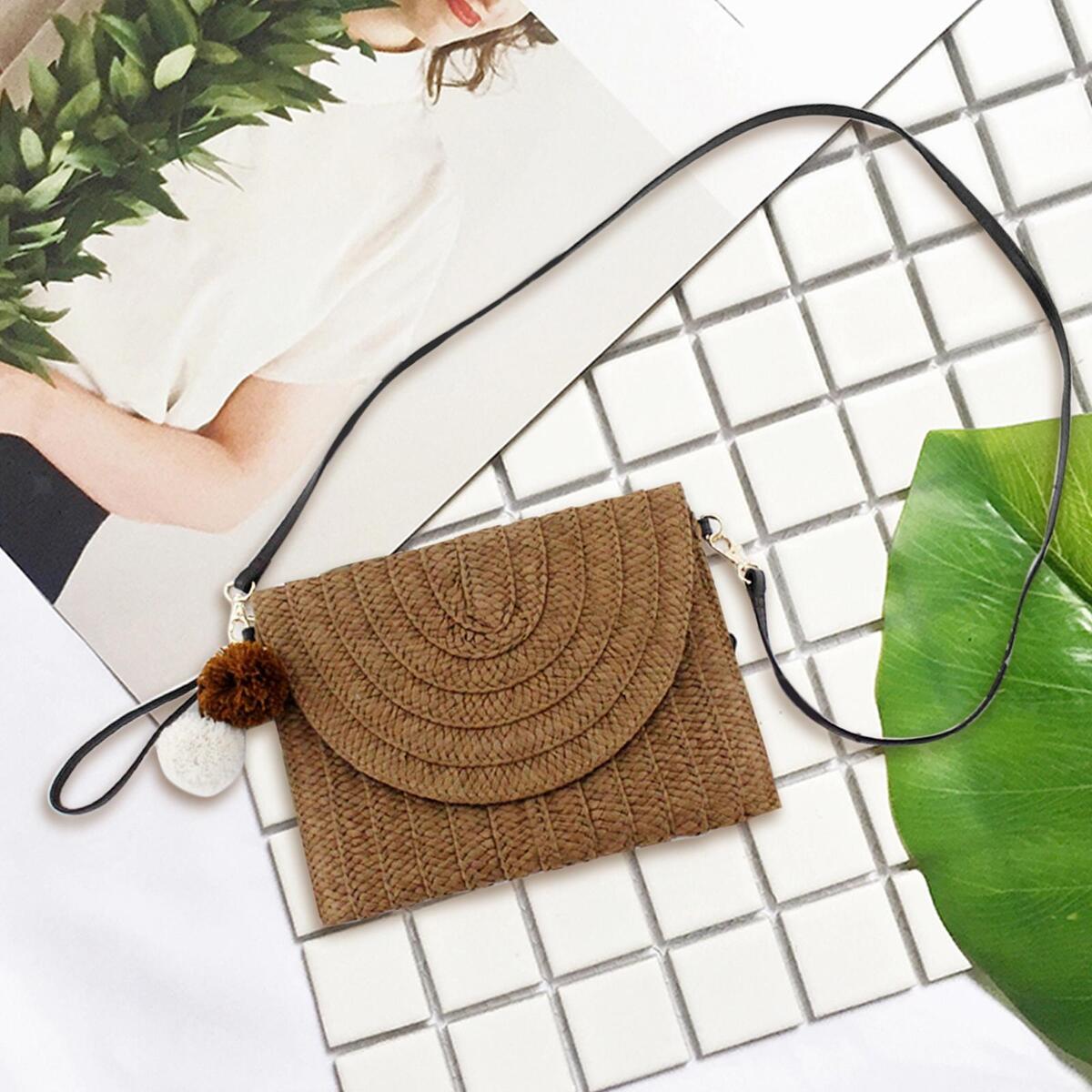 Women Straw Bag Crossbody Strap Shoulder Bags Beach Summer Ladies Casual Bags