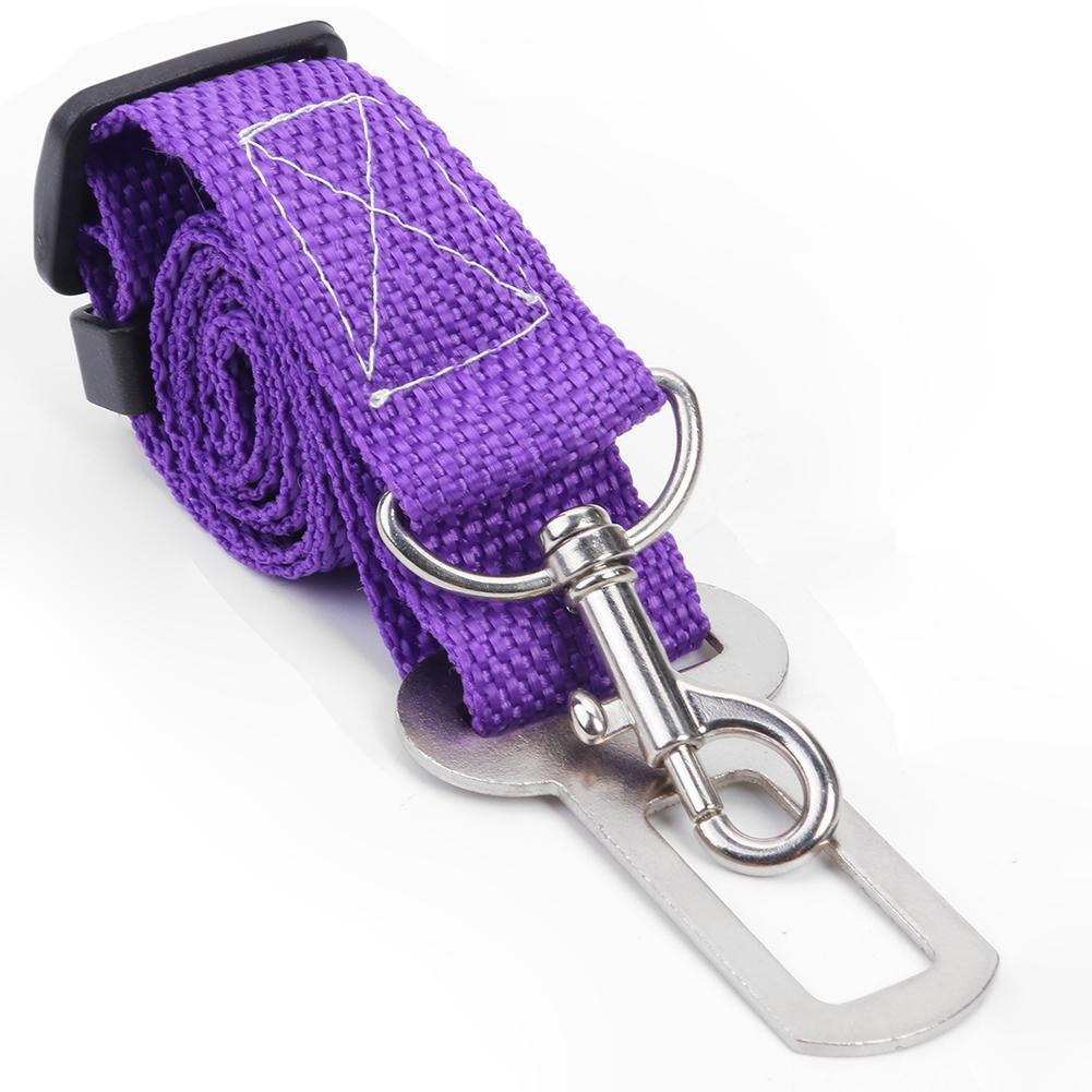 Car Pet Dog Seat Belt Puppy Safety Seatbelt Dog Harness Lead Clip (Purple)