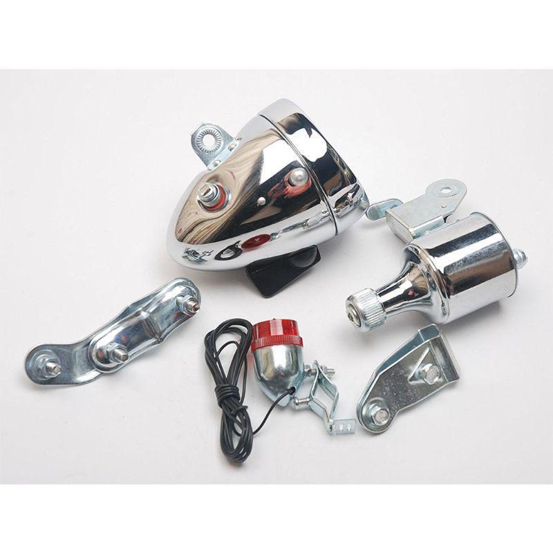 Bicycle 12V 6W Generator Headlight Tail Light Head Lamp Friction Dynamo Light