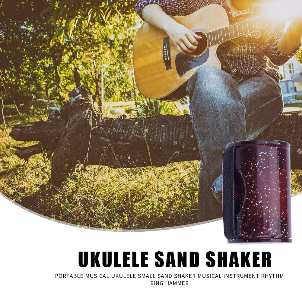 Finger Hammer Sand Shaker Guitars Ukulele Rhythm Sand Bell Maracas (Brown)