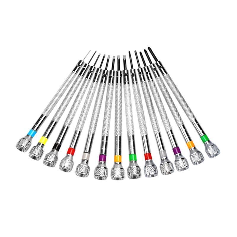 Jewelry Screwdriver 0.6-2.0mm w/ 13 Extra Replacement Blades for Watch Repair