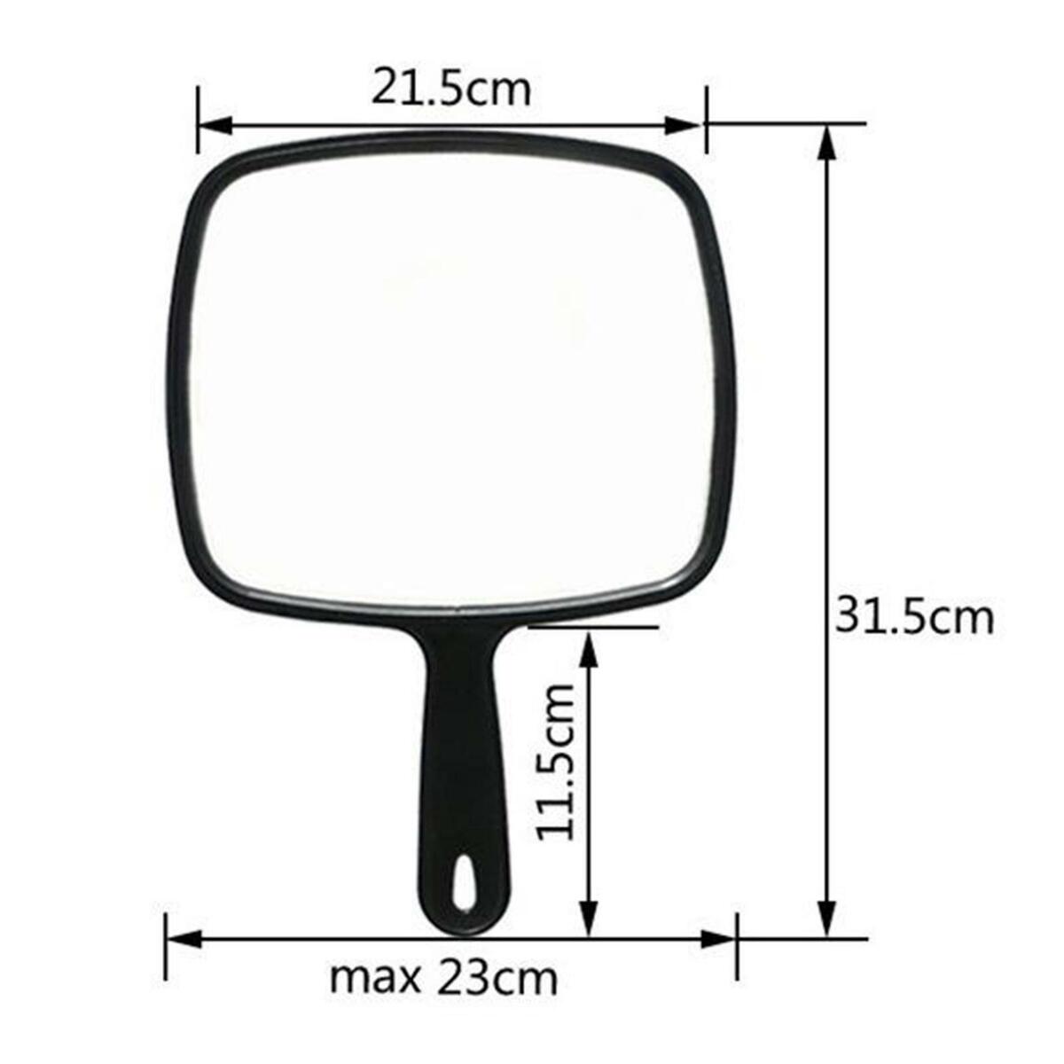 Barber   dressers Large Handheld Mirror with Handle Black