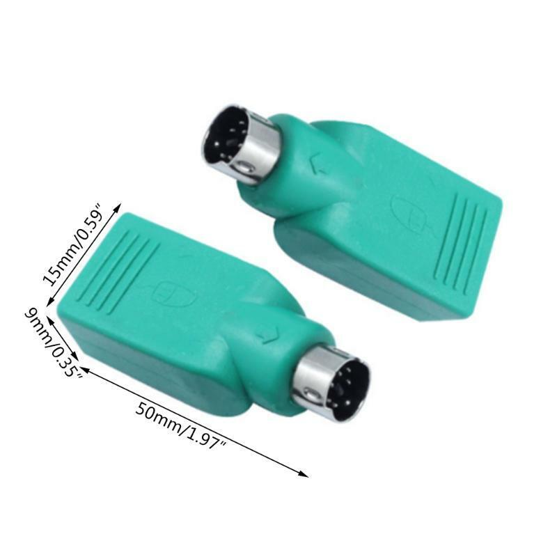 High Quality Keyboard Mouse Converter Adapter 2Pcs PS2 Male to USB A Female