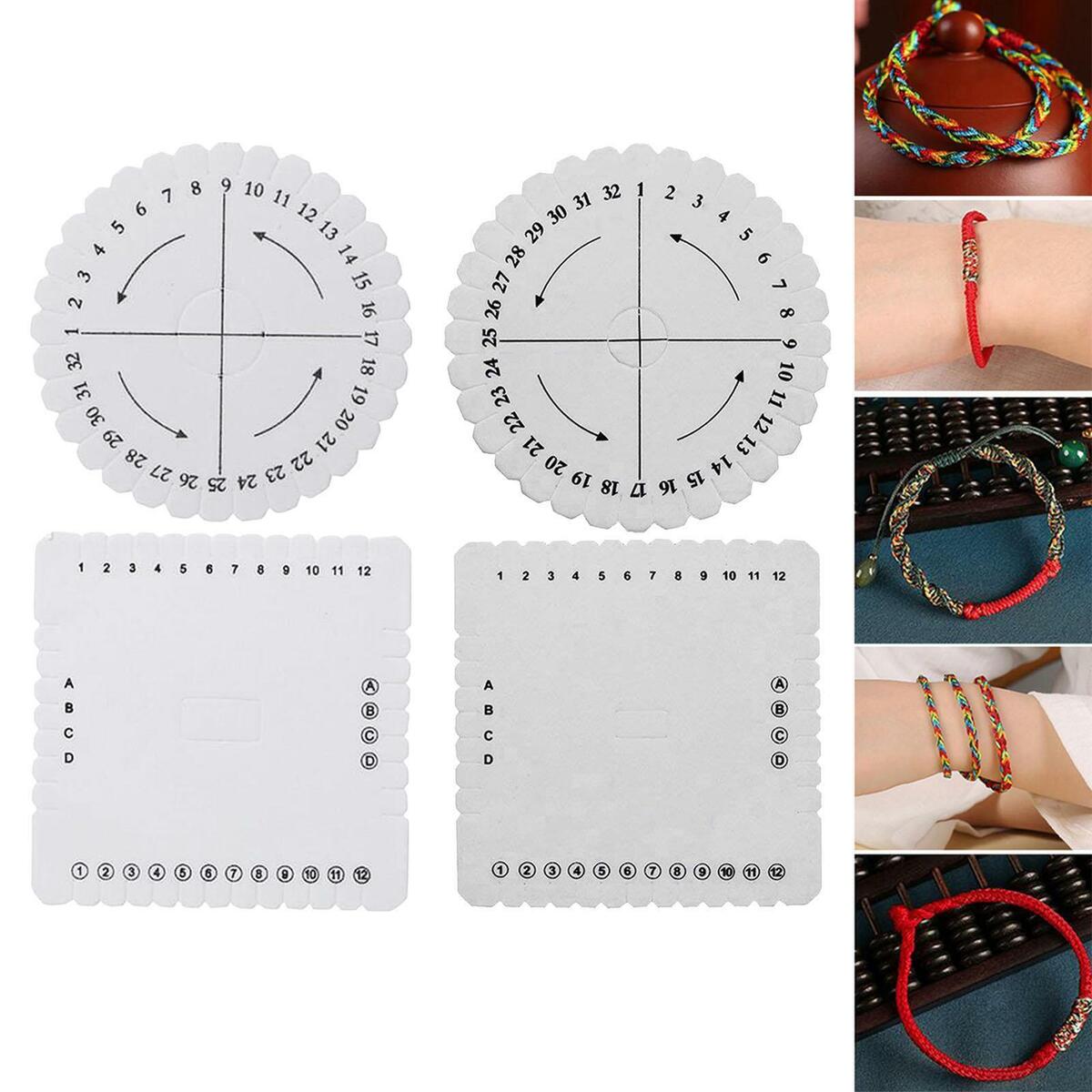4x Kumihimo Beading Cord Disc Braided Plate DIY Bracelet Jewelry Loom Board