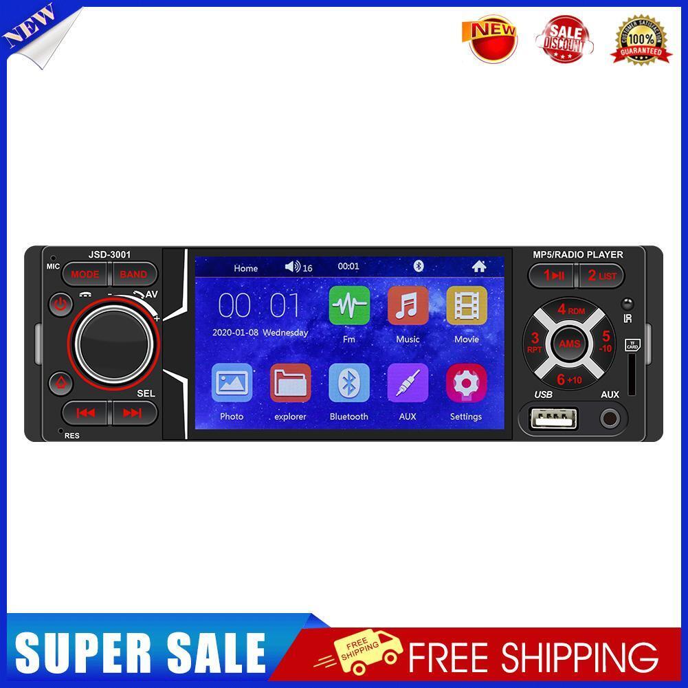 JSD-3001 Single DIN Car Stereo 4.1 inch Touch Screen FM Radio + AUX Cable