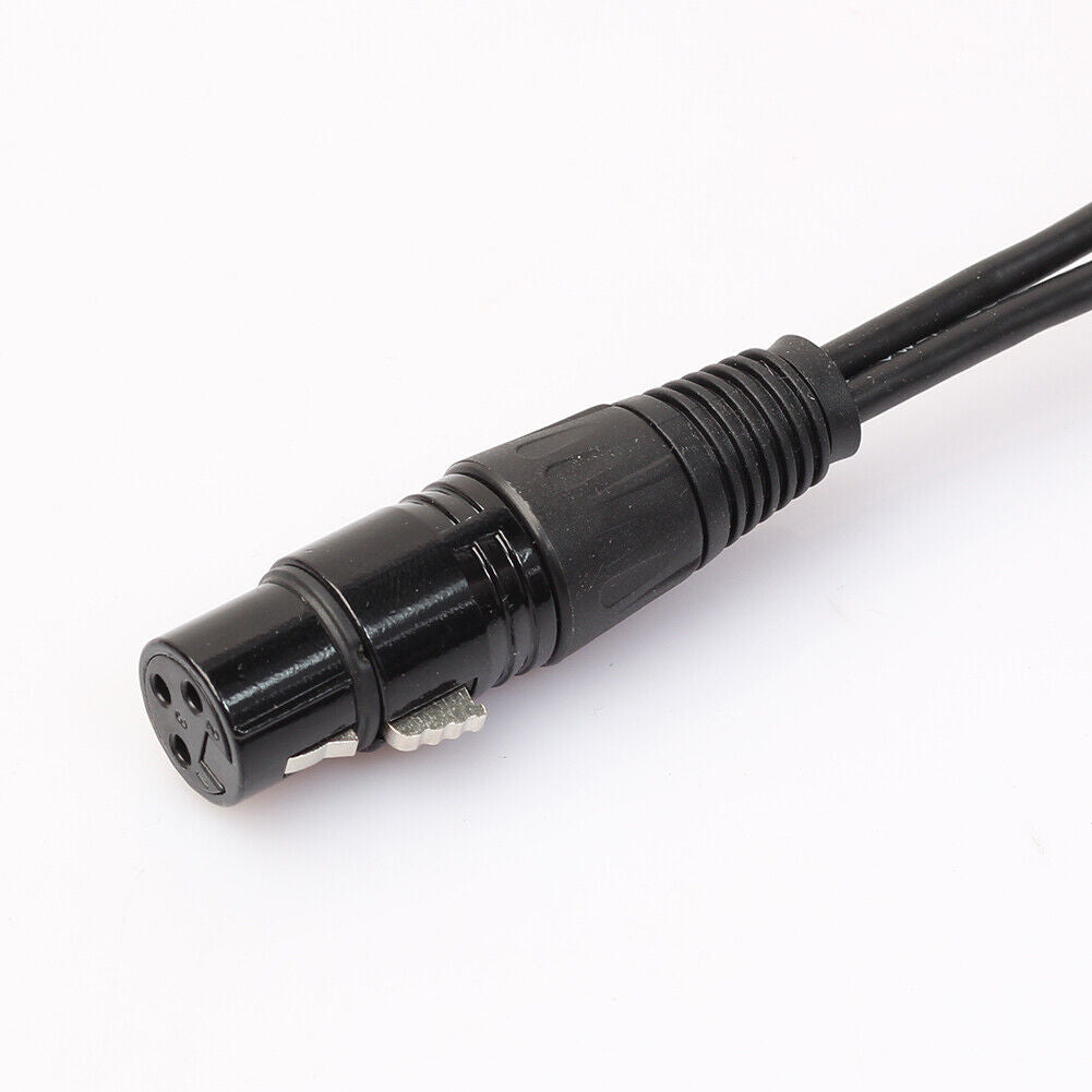 3P XLR Female Jack to Dual 2 Male Plug Y Splitter Cable Adaptor Cord 1Ft