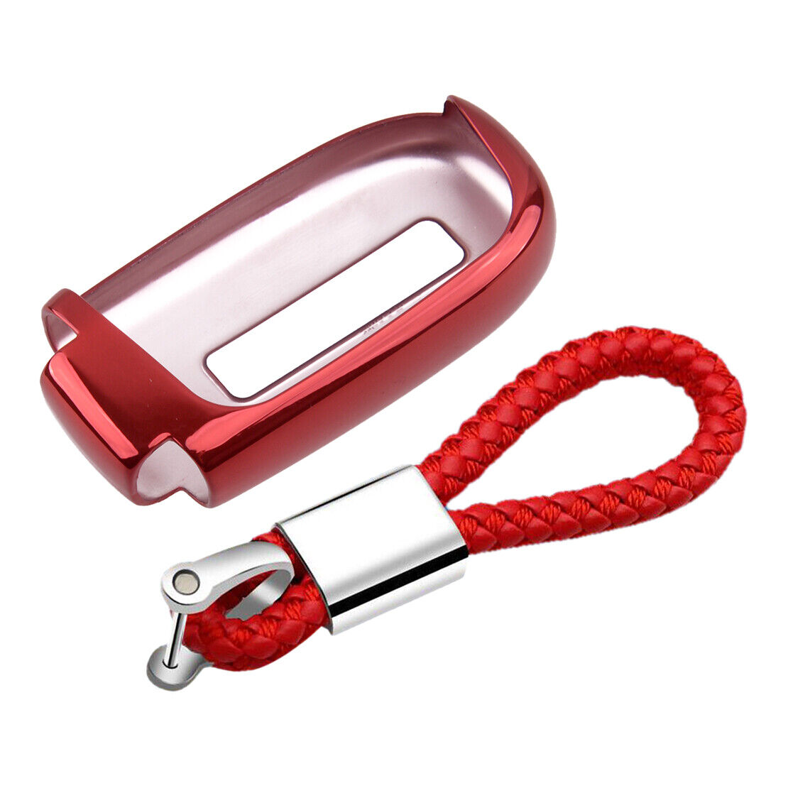 Red Key Cover Case Fob w/ Keychain Fit For Jeep Grand Cherokee Dodge Durango