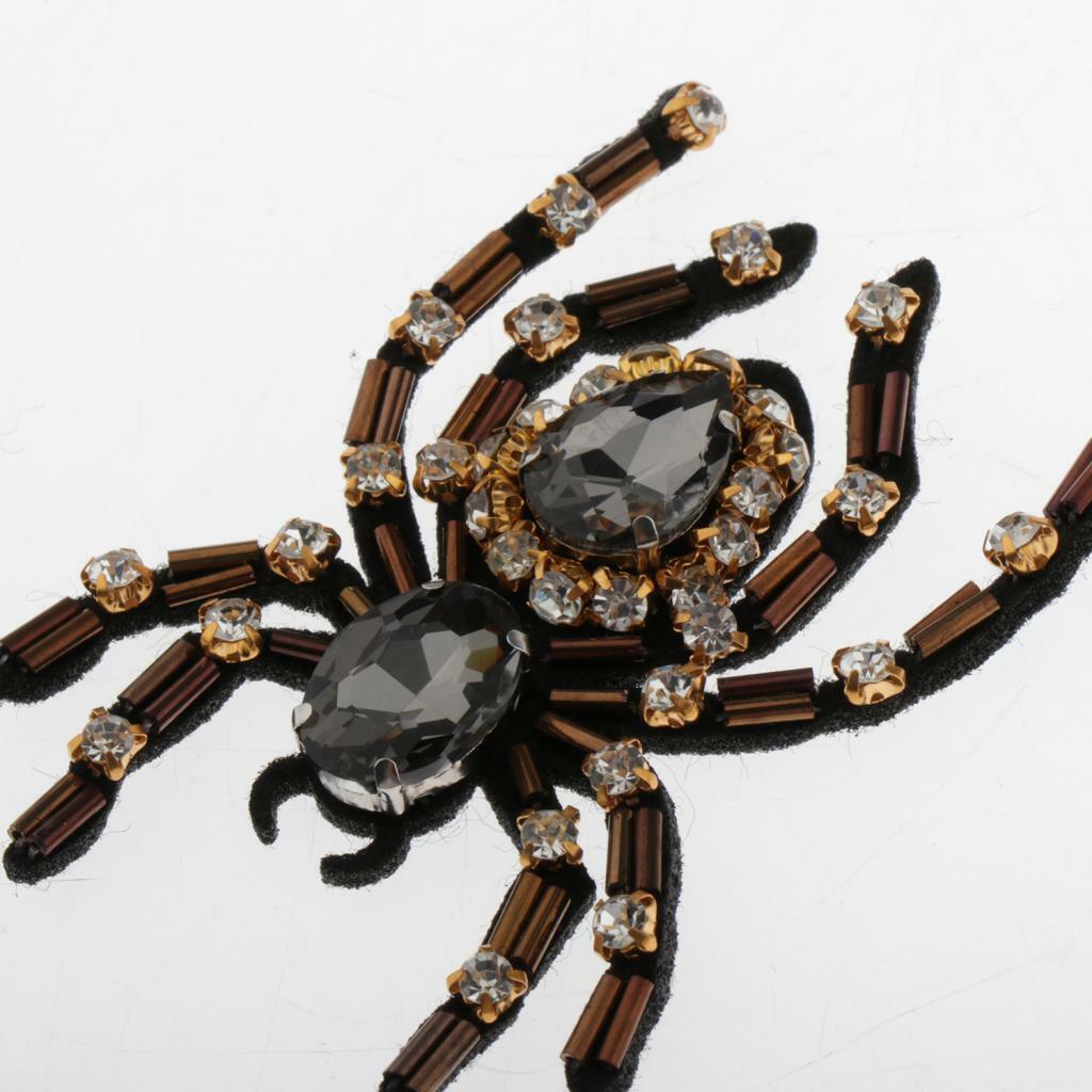 2 Pieces Spider Rhinestone Patch / Applique DIY Sewing Supplies
