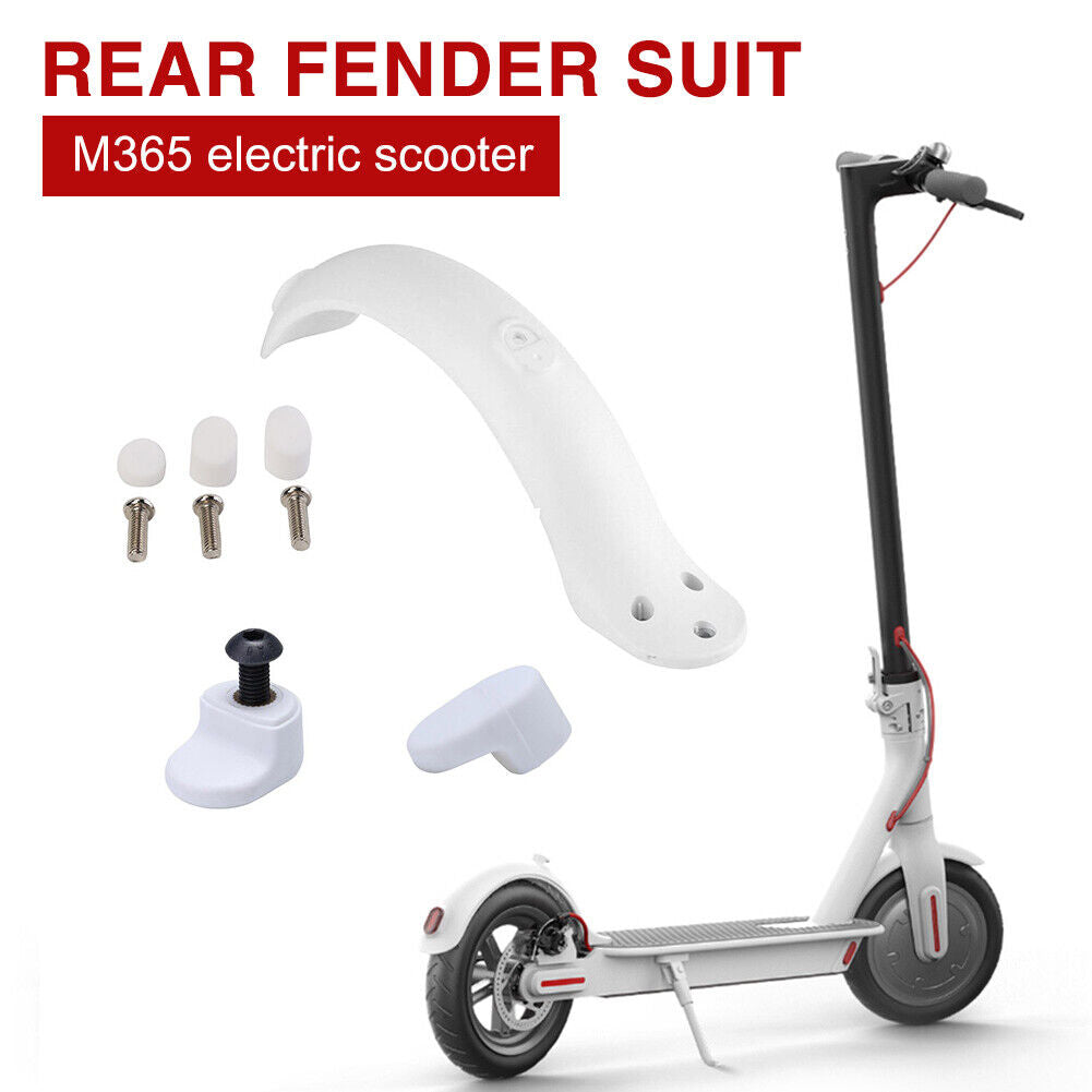 Electric Scooter Rear Fender with Screws Set ABS Mudguard for M365 (White)