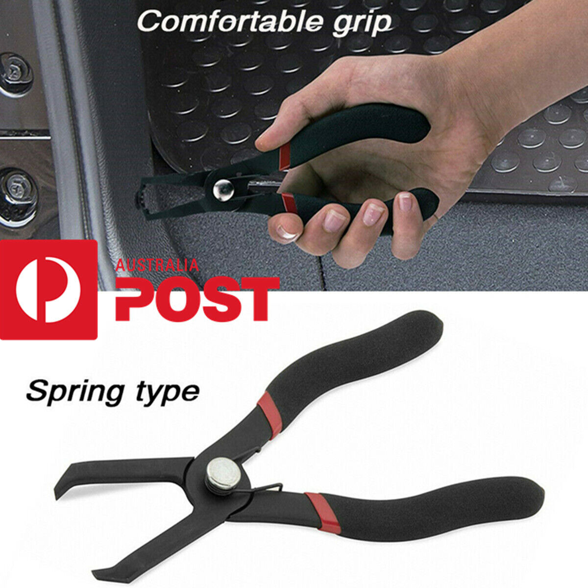 Spring-Loaded Steel Push Pin Pliers Quick-Disconnect Double-Pad Comfort Grip
