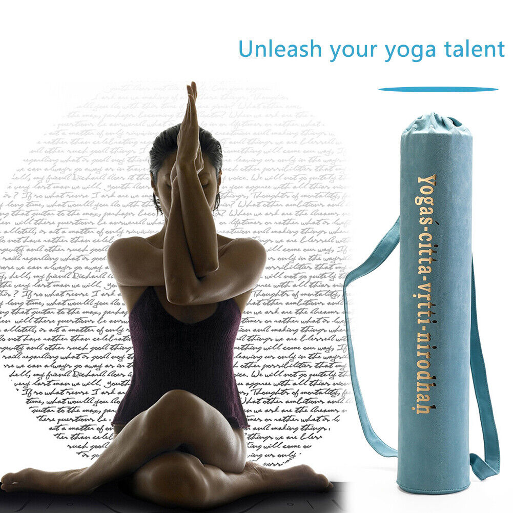 Yoga Mat Shoulder Carrier Bag Exercise Pilates Pads Backpack (Light Blue)
