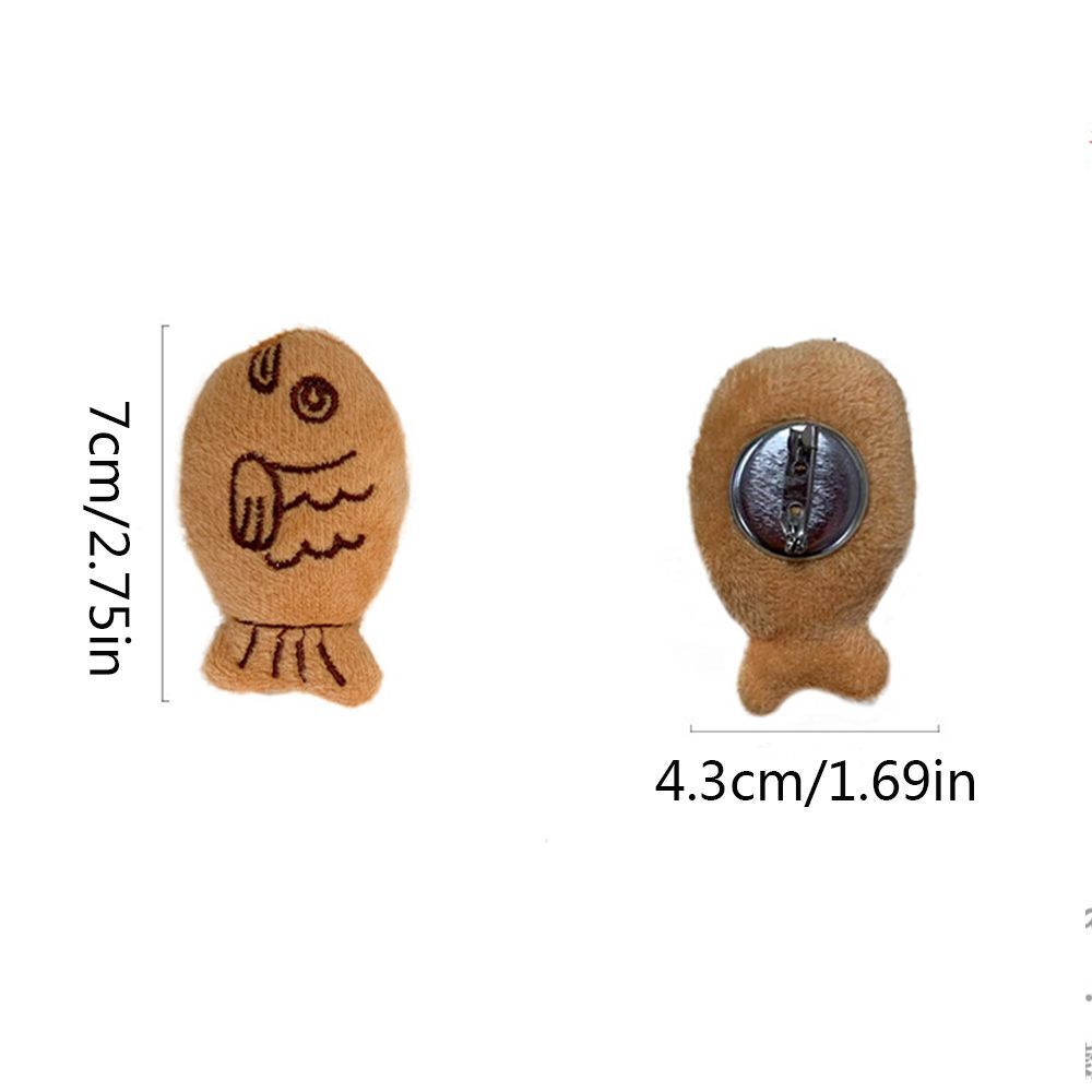 Fashion Lovely Sweater Backpack Taiyaki Brooch Corsage Small Fish Badge