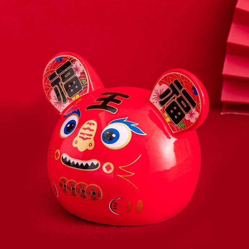 Cartoon Tiger Piggy Bank Coin Storage Box Money Saving Jar Kids Birthday Gift