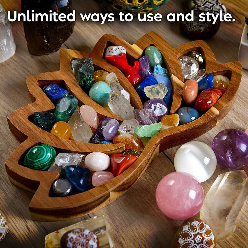 Crystal Display Holder Lotus Shaped Healing Stones Tray Desktop Organizers