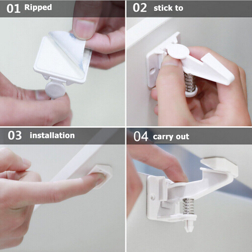 10pcs Invisible Baby Safety Protection Lock Sliding Door Window Drawer Lock