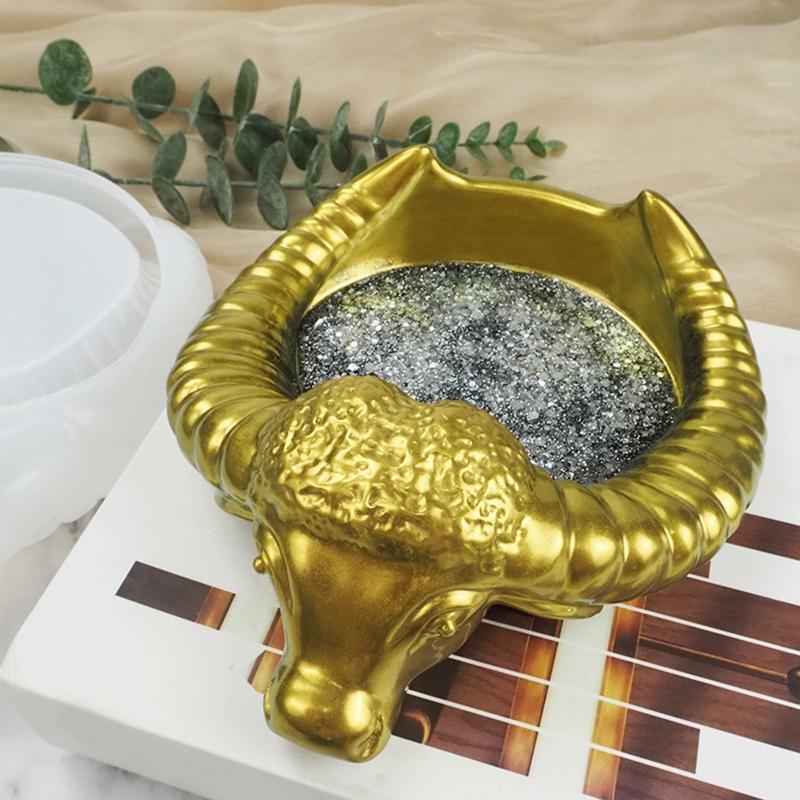 Oxhorn Head Ashtray Mold Irregular Silicone Tray Mold for Handmade Art Crafts