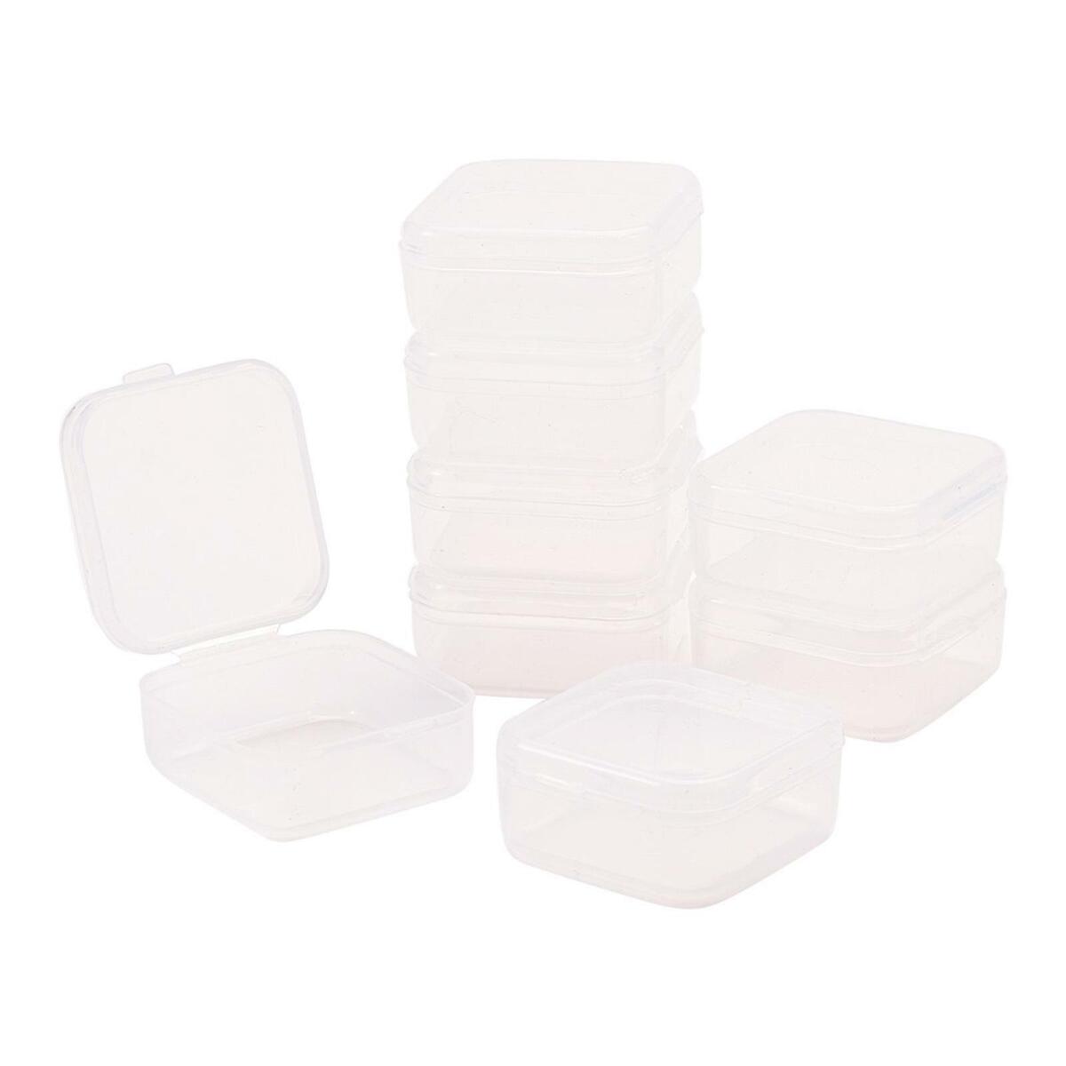 8Pcs Plastic  Mini Boxes Trinket Box for Jewelry Earrings Rings