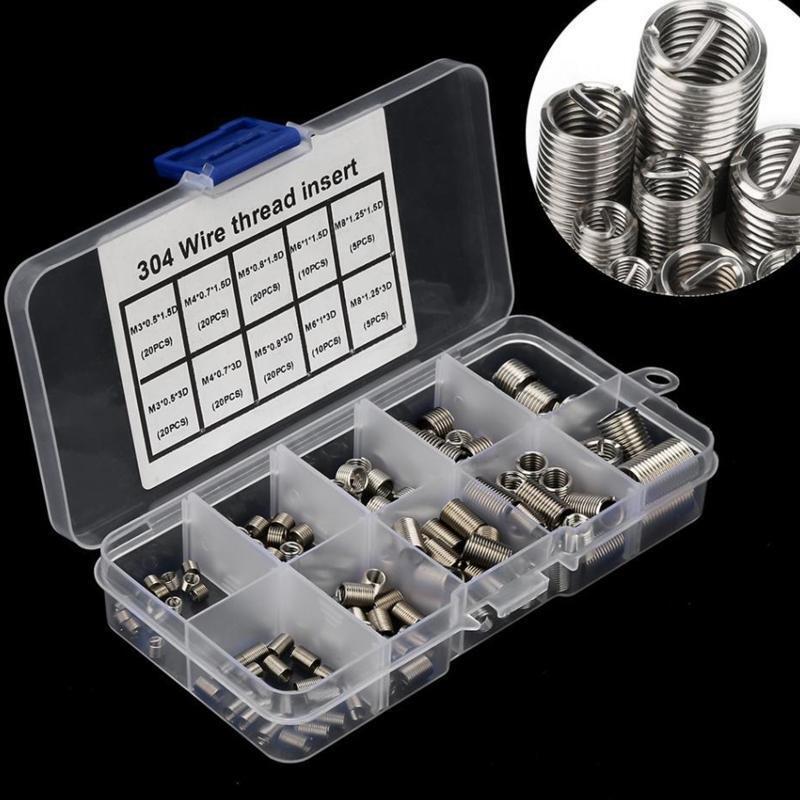 150x Helical Type Wire Screw Repair Sleeve M3 M4 M5 M6 M8 Thread Repair Tool