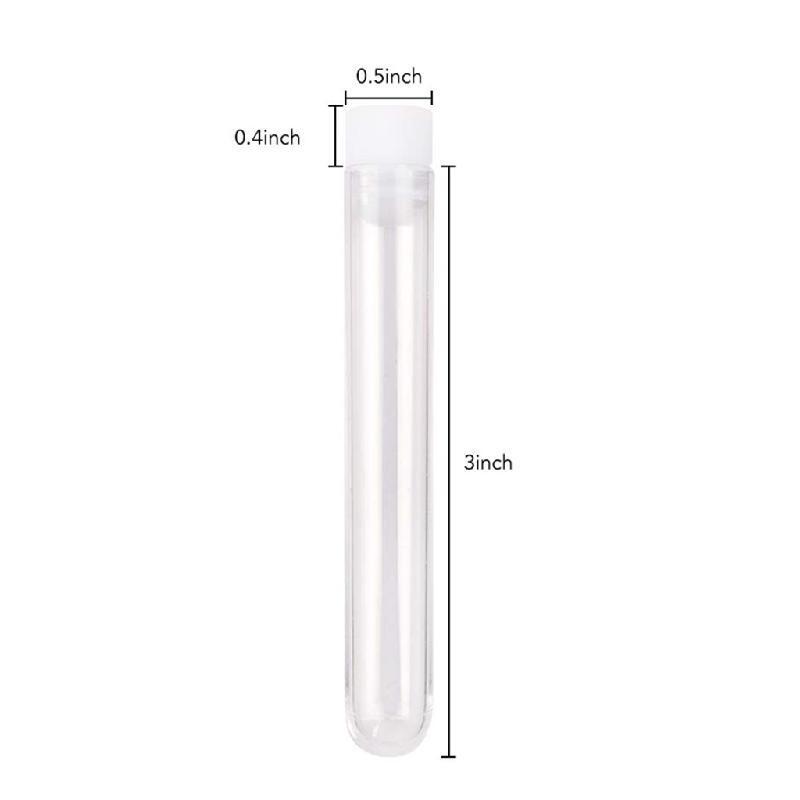 50 Pieces Clear Plastic Test Tubes 12 by 100 mm with Push Caps