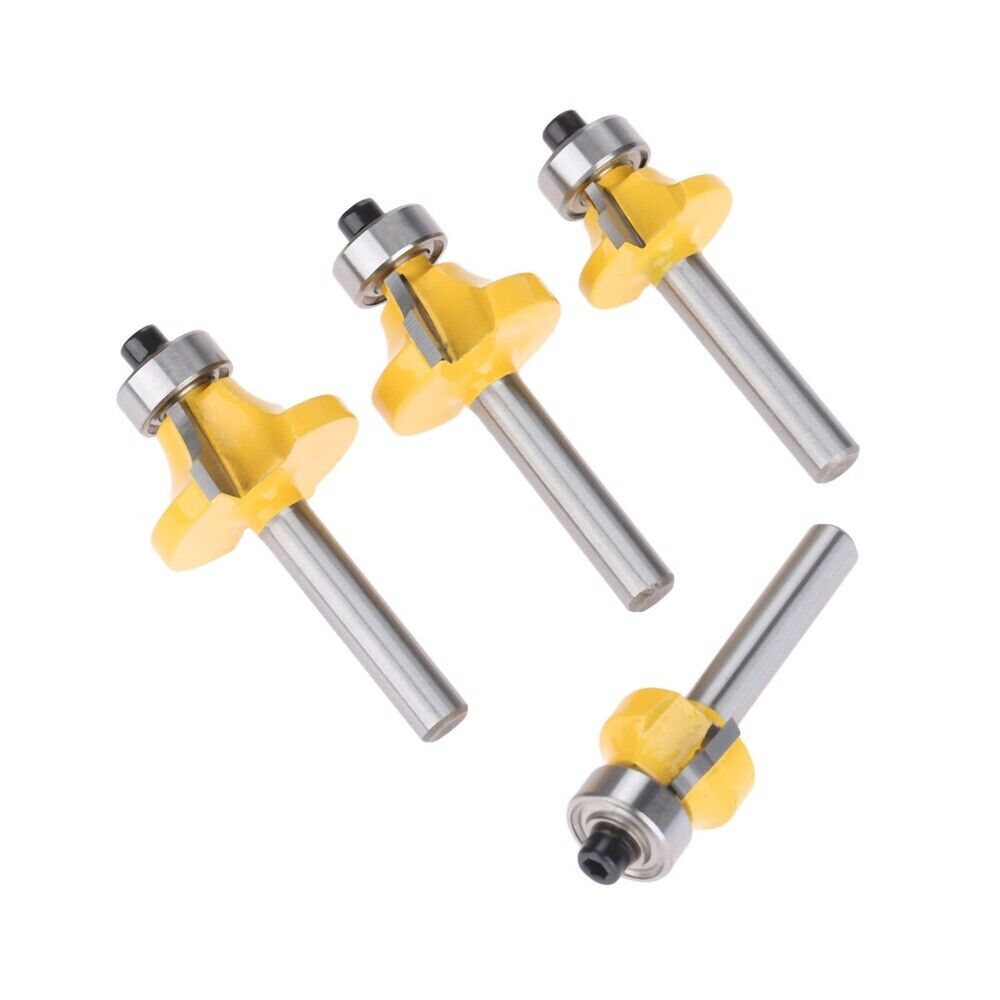 4pcs Engraving Milling Forming Cutter Woodworking Round Over Router Bits Set