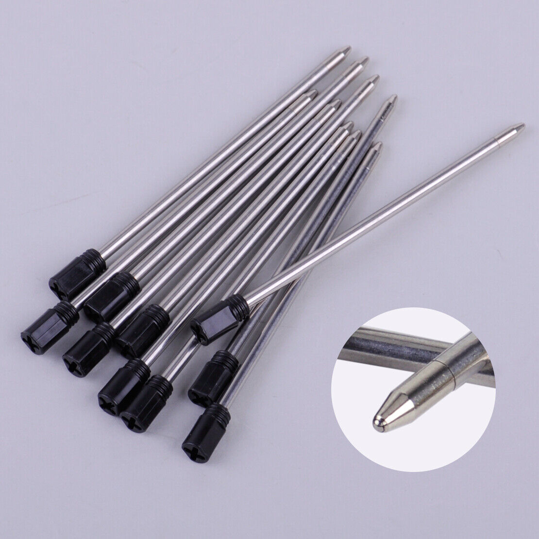 20pcs 7cm Black Ink Cross Type Metal Ballpoint Pen Refills 14cm Crystal pen Li