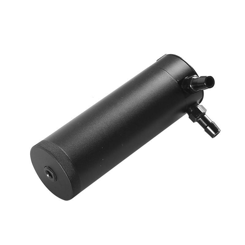 Racing Baffled Oil Catch Can with Drain Valve 2 Ports Tank with Breather Filter