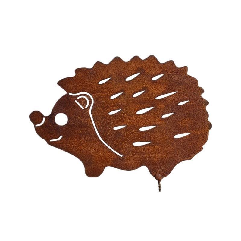 Decorative Garden Stake Lovely Hedgehog Silhouette Animal Stake for Balcony Lawn