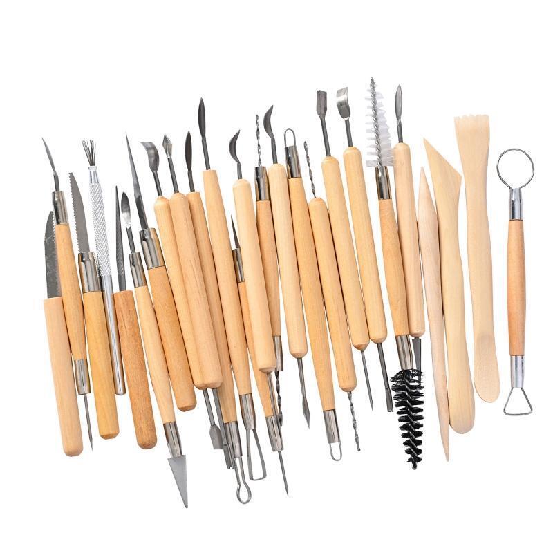 52Pcs Professional Pottery Clay Tools with Bag Dual-end Pottery Sculpting Tools