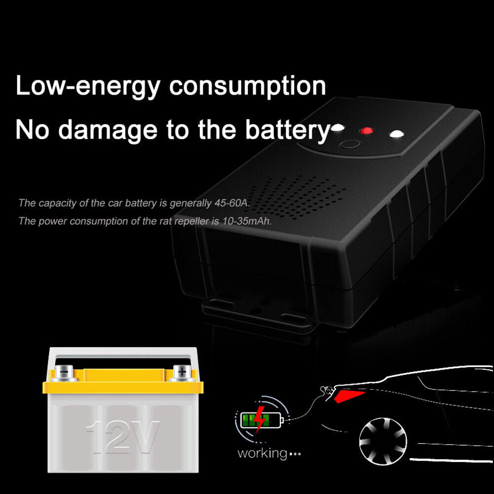Car Ultrasonic Mouse Rat Mice Repeller 3 Modes Electronic Rodent Deterrent