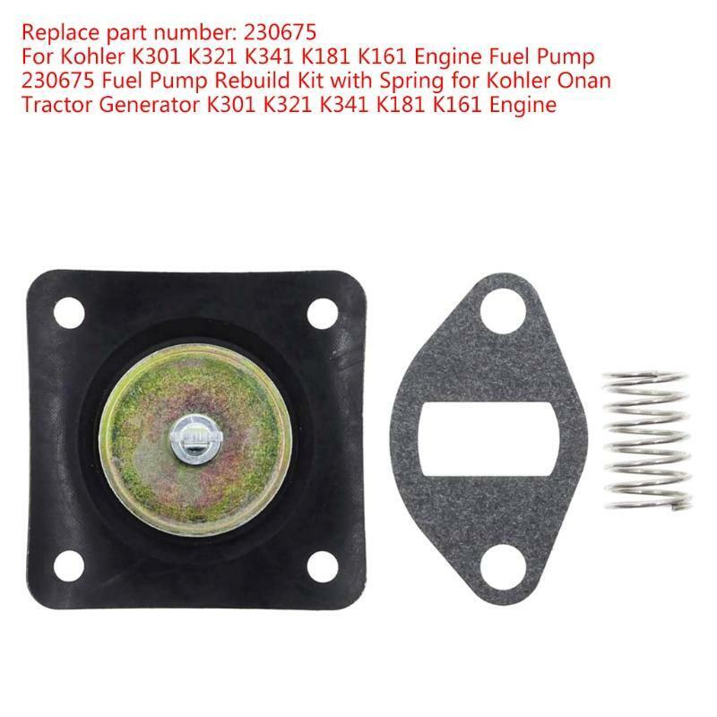230675 Fuel Pump Rebuild Kit with Spring for Kohler Onan Tractor Generator K301