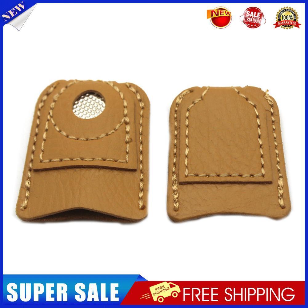 Leather Coin Thimble Soft Needlework Finger Cover Tip Patchwork Sewing Tool