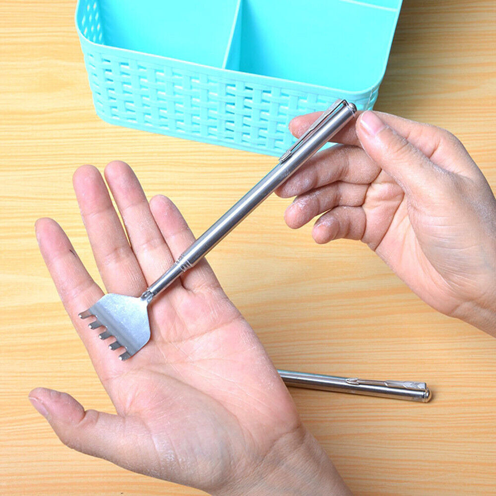 Back Scratcher Stainless Steel Retractable Body Massager Itching Tool Rake