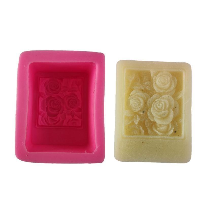 Rose Flower Shaped Silicone Molds Wedding Birthday Party Soap Aroma Craft Moulds