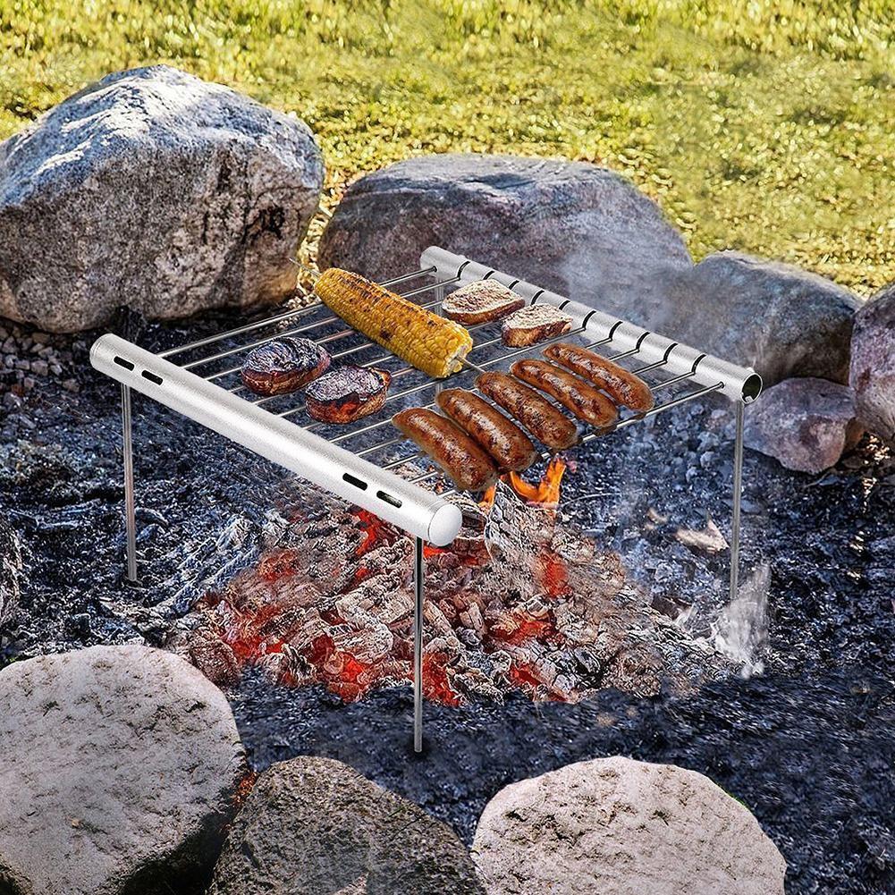 Portable Stainless Steel Barbecue Grill Foldable Outdoor Picnic BBQ Tool