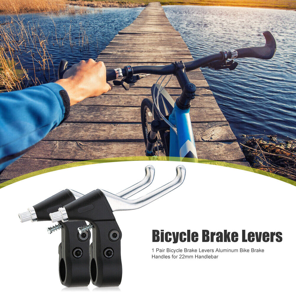 1 Pair Bicycle Brake Levers Aluminum Bike Brake Handles for 22mm Handlebar