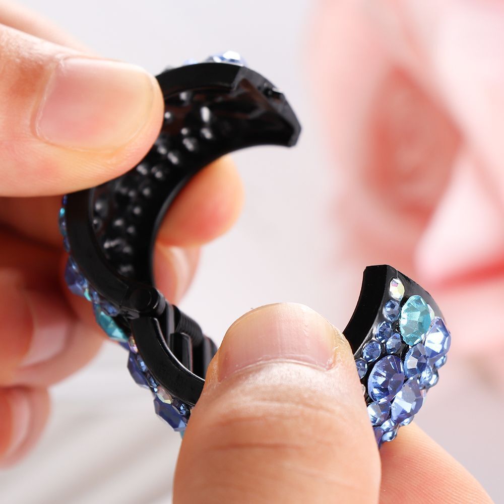 Diamond Ring Plastic Buckle Headband Crystal Hairband Hair Clip Ponytail Holder
