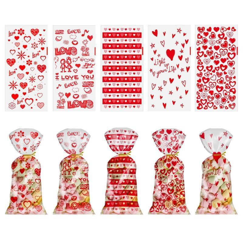 100 Pcs Cellophane Goody Bags Assortment for Holiday Treats Party Supplies Gift
