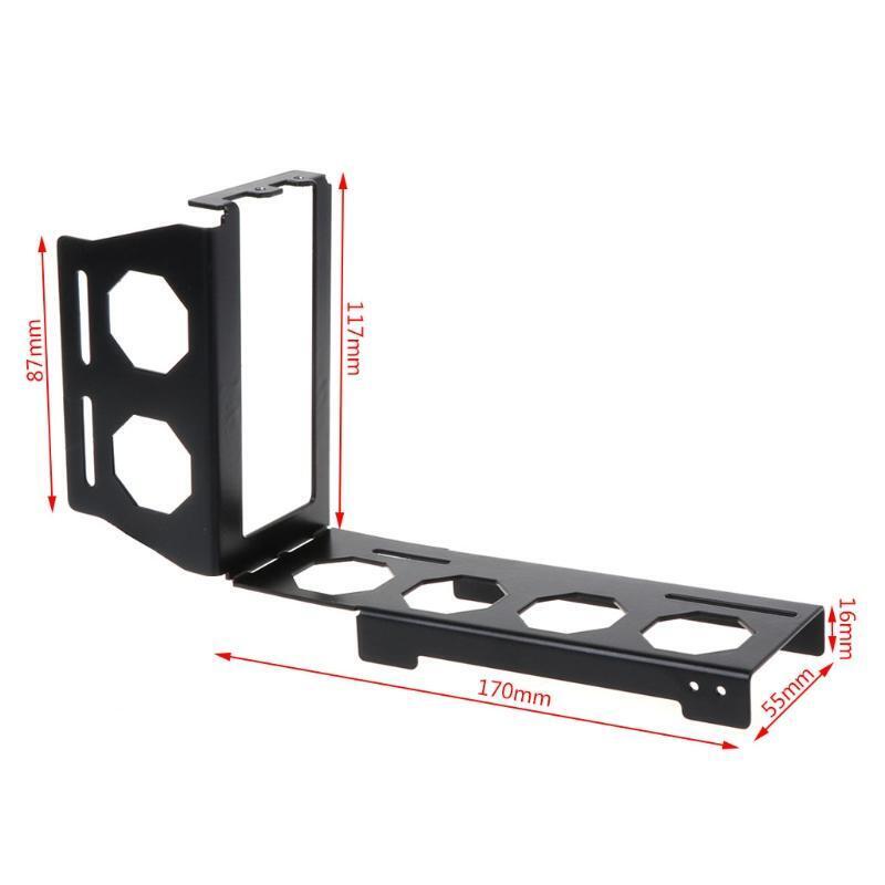 DIY Metal Graphics Card Bracket Riser Fixed Vertical ATX Case PCI-E 16x x16